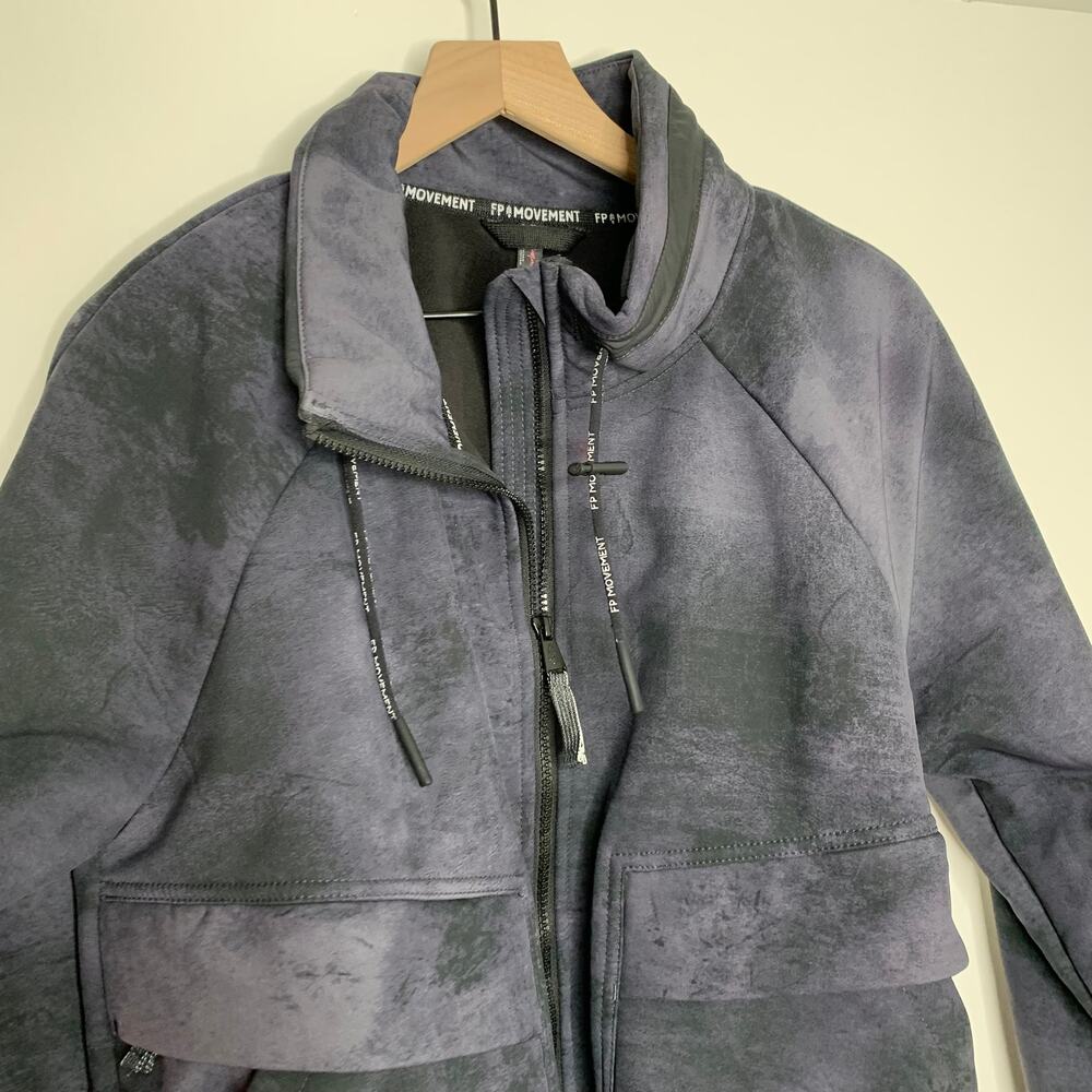 FP Movement Canyon Crushin' Crop Jacket Black Wash Full Zip New Womens Large - Picture 11 of 16